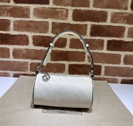 Gucci Blondie Mini Shoulder Bag with Round Interlocking G White Leather 760170