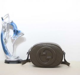 Gucci Blondie Mini Shoulder Crossbody Bag with Interlocking G Gray Leather 760175
