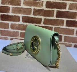 Gucci Blondie Shoulder Bag with Interlocking G Light Green Leather 699268