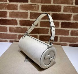 Gucci Blondie Small Shoulder Bag with Round Interlocking G White Leather 760169