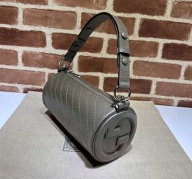 Gucci Blondie Small Shoulder Bag with Round Interlocking G Dark Green Leather 760169