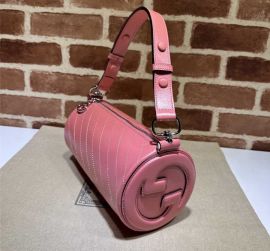 Gucci Blondie Small Shoulder Bag with Round Interlocking G Pink Leather 760169