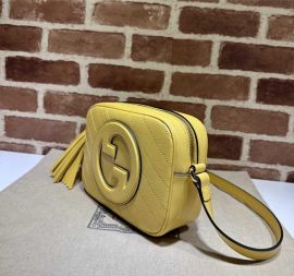 Gucci Blondie Small Shoulder Crossbody Leather Bag with Interlocking G Yellow 742360