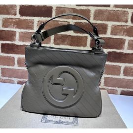 Gucci Blondie Small Tote Shoulder Bag Gray Leather 751518
