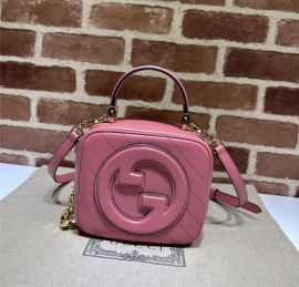 Gucci Blondie Top Handle Bag with Interlocking G Pink Leather 744434