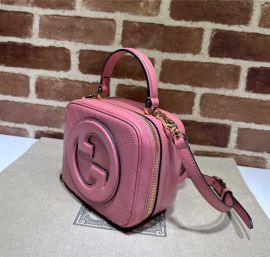 Gucci Blondie Top Handle Bag with Interlocking G Pink Leather 744434