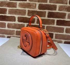 Gucci Blondie Top Handle Bag with Interlocking G Orange Leather 744434