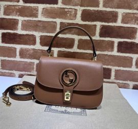 Gucci Brown Leather Blondie Top Handle Shoulder Bag 735101