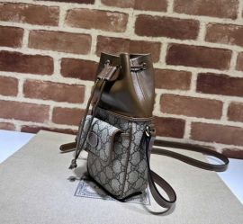 Gucci Interlocking G Beige GG Canvas Mini Bucket Crossbody Bag 746303