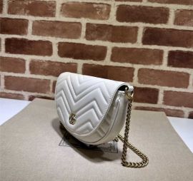 Gucci GG Marmont Matelasse Leather Chain Mini Shoulder Crossbody Bag White 746431