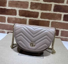 Gucci GG Marmont Matelasse Leather Chain Mini Shoulder Crossbody Bag Nude 746431