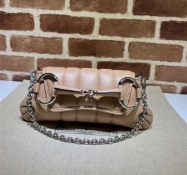 Gucci Beige Quilted Leather Horsebit Chain Small Shoulder Bag 764339