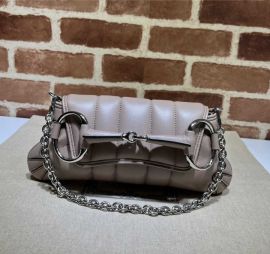 Gucci Nude Quilted Leather Horsebit Chain Small Shoulder Bag 764339