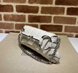 Gucci Leather Horsebit Chain Small White Quilted Shoulder Bag 764339