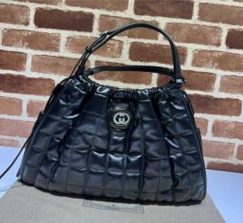 Gucci Deco Medium Tote Bag Black Quilted Leather 746210