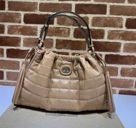 Gucci Deco Medium Tote Bag Rose Beige Quilted Leather 746210