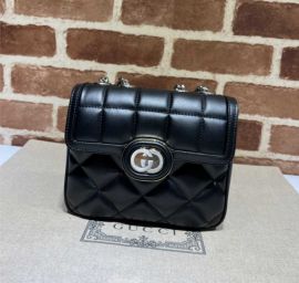 Gucci Deco Mini Shoulder Bag Black Leather 741457