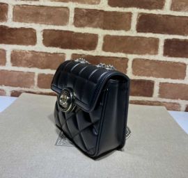 Gucci Deco Mini Shoulder Bag Black Leather 741457