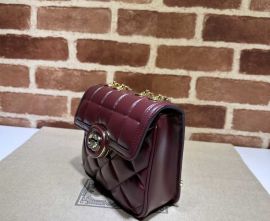 Gucci Deco Mini Shoulder Bag Burgundy Leather 741457