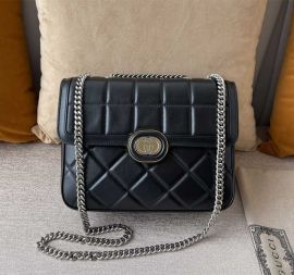 Gucci Deco Small Shoulder Black Leather Bag 740834