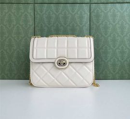 Gucci Deco Small White Leather Shoulder Bag 740834