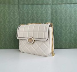 Gucci Deco Small White Leather Shoulder Bag 740834