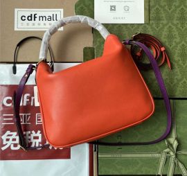 Gucci Orange Leather Diana Medium Shoulder Bag with Bamboo Handle 746124