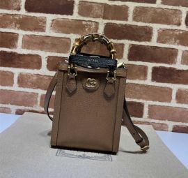 Gucci Diana Mini Tote Bag with Bamboo Handle Brown Leather 739079
