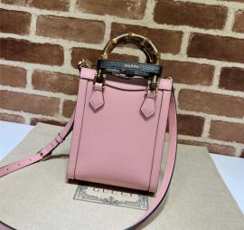 Gucci Diana Mini Tote Bag with Bamboo Handle Pink Leather 739079