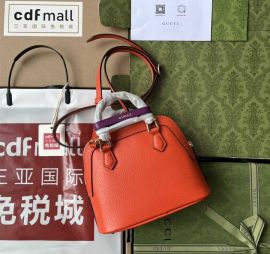Gucci Diana Mini Tote Leather Bag with Bamboo Handle Orange 715775