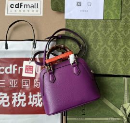 Gucci Diana Mini Tote Leather Bag with Bamboo Handle Purple 715775