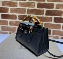 Gucci Diana Small Shoulder Bag with Bamboo Handle Black Leather 735153