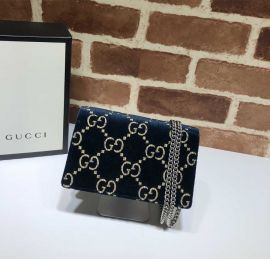 Gucci Dionysus Chain Shoulder Navy Blue GG Velvet Bag 476432