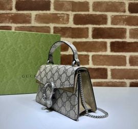 Gucci Dionysus Mini Top Handle Bag Beige and Ebony GG Supreme Canvas 752029