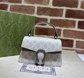 Gucci Dionysus Mini Top Handle Bag White and Ebony GG Supreme Canvas 752029
