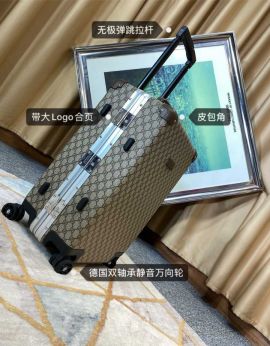Gucci Beige GG Canvas Luggage Suitcase Trolley