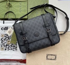 Gucci GG Canvas Messenger Shoulder Bag Black 658542