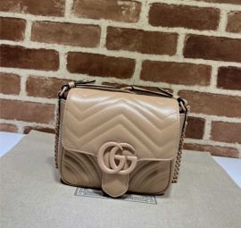 Gucci GG Marmont Beige Matelasse Leather Shoulder Bag 739681