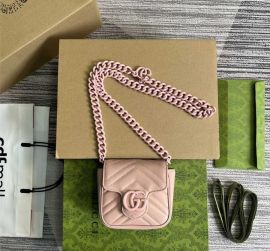 Gucci GG Marmont Belt Pink Leather Bag 739599