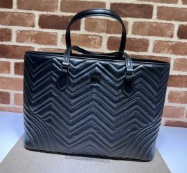 Gucci GG Marmont Large Shopping Tote Black Leather Bag 739684