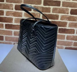 Gucci GG Marmont Large Shopping Tote Black Leather Bag 739684
