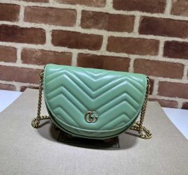 Gucci GG Marmont Matelasse Leather Chain Mini Shoulder Crossbody Bag Light Green 746431