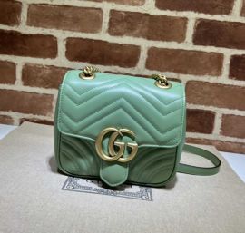 Gucci GG Marmont Mini Shoulder Bag Mint Green Matelasse Leather 739682