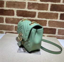 Gucci GG Marmont Mini Shoulder Bag Mint Green Matelasse Leather 739682