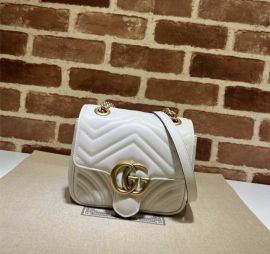 Gucci GG Marmont Mini Shoulder Bag White Matelasse Leather 739682
