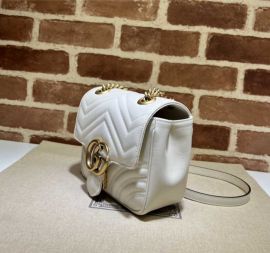 Gucci GG Marmont Mini Shoulder Bag White Matelasse Leather 739682