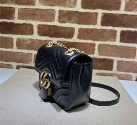 Gucci GG Marmont Mini Shoulder Bag Black Matelasse Leather 739682