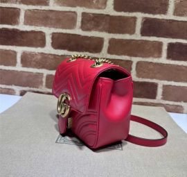 Gucci GG Marmont Mini Red Matelasse Leather Shoulder Bag 739682