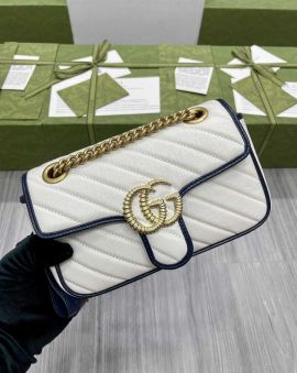 Gucci GG Marmont Matelasse Leather Mini Shoulder Bag White 446744