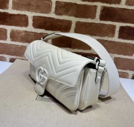 Gucci GG Marmont White Leather Shoulder Bag 734814